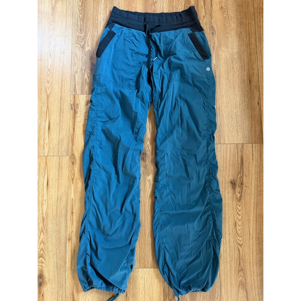 Lululemon Studio Pant II Unlined Teal Blue Pinstripe Relaxed Jogger Womens 4